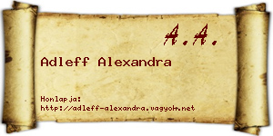 Adleff Alexandra névjegykártya